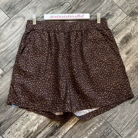 Social Standard by Sanctuary leopard print boardwalk shorts elastic waist SZ L - Picture 6 of 7